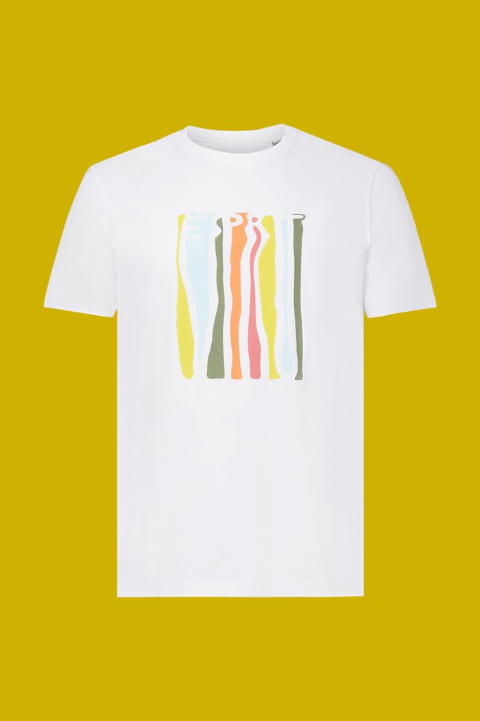 Jersey T-shirt met print, 100% katoen, WHITE, detail image number 6