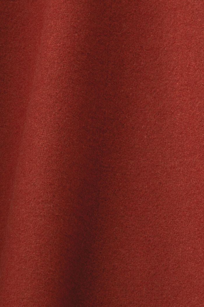 Gerecycled: mantel van een wolmix, RUST BROWN, detail image number 4