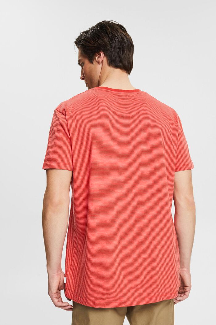 Jersey T-shirt met streepmotief, RED ORANGE, detail image number 3