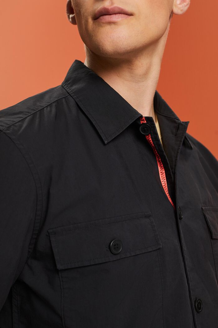 Overhemd met korte mouwen, katoenmix, BLACK, detail image number 2