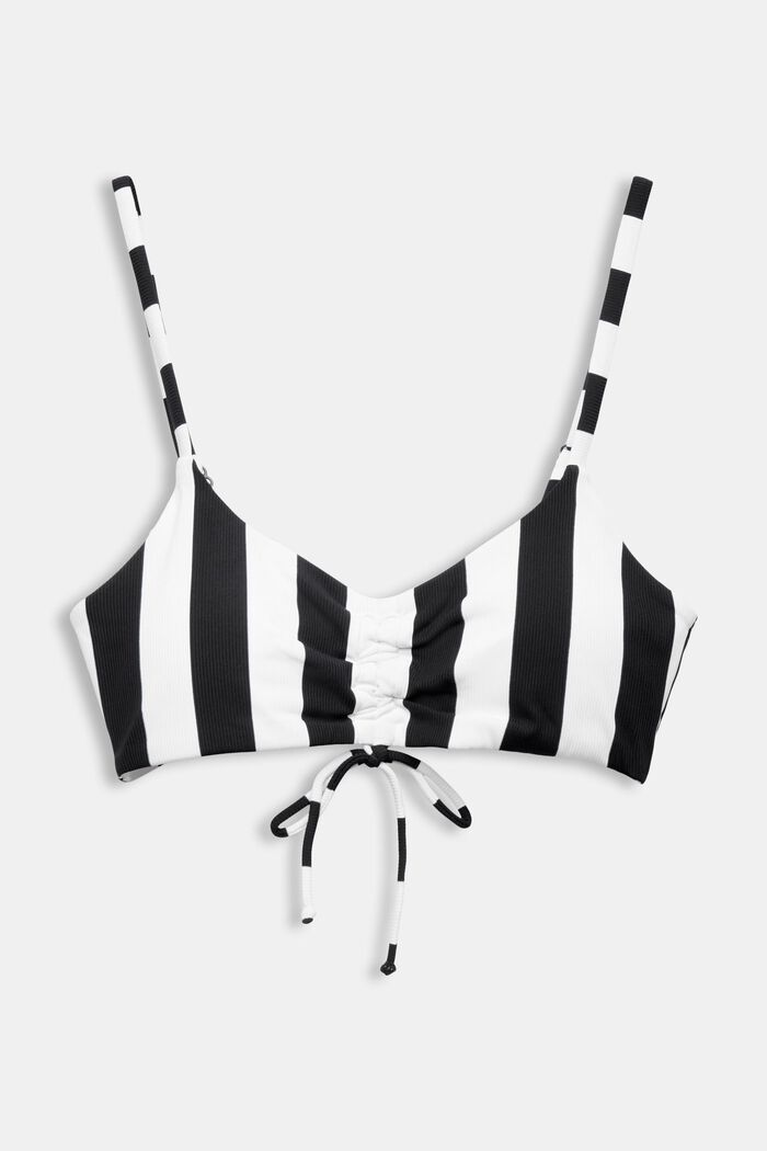 Gestreepte, gewatteerde bikinitop, NEW BLACK, detail image number 4
