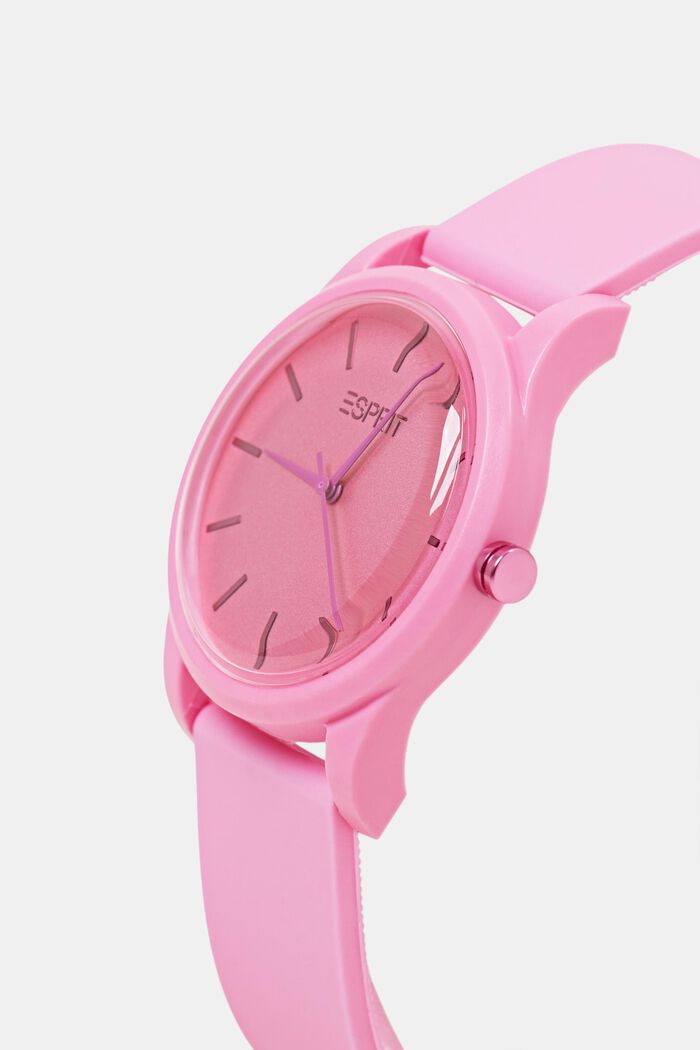 Gekleurd horloge met rubber band, PINK, detail image number 1