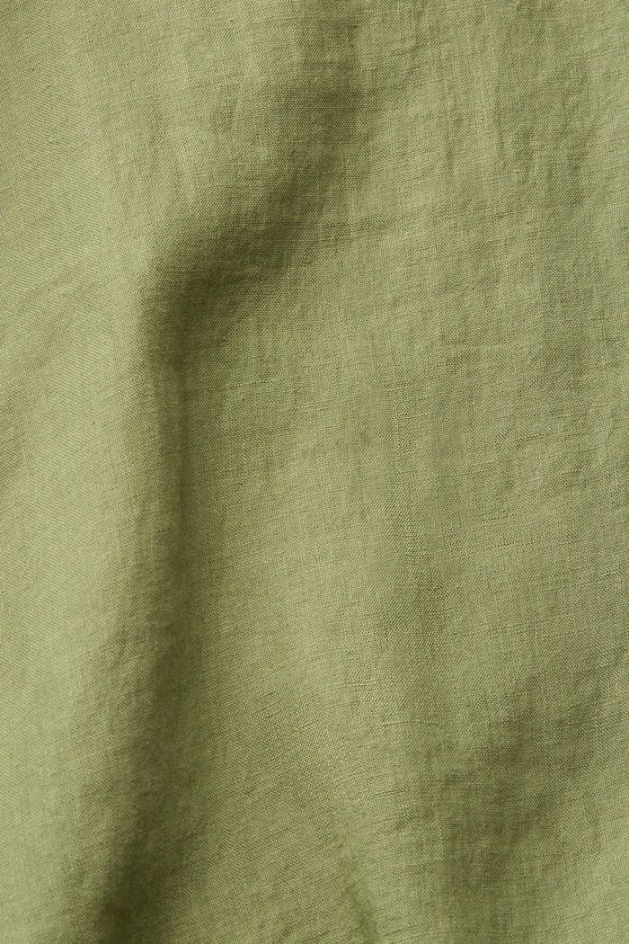 Blouse met knoopdetails van 100% linnen, LIGHT KHAKI, detail image number 4