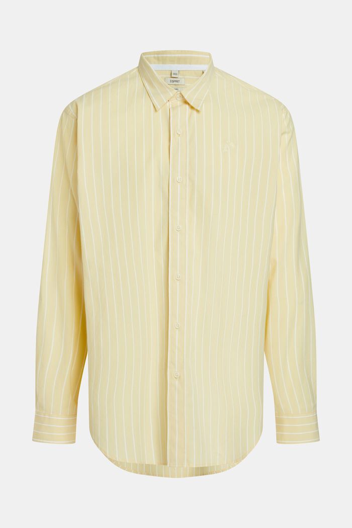 Gestreept shirt van popeline met relaxed fit, SUNFLOWER YELLOW, detail image number 5