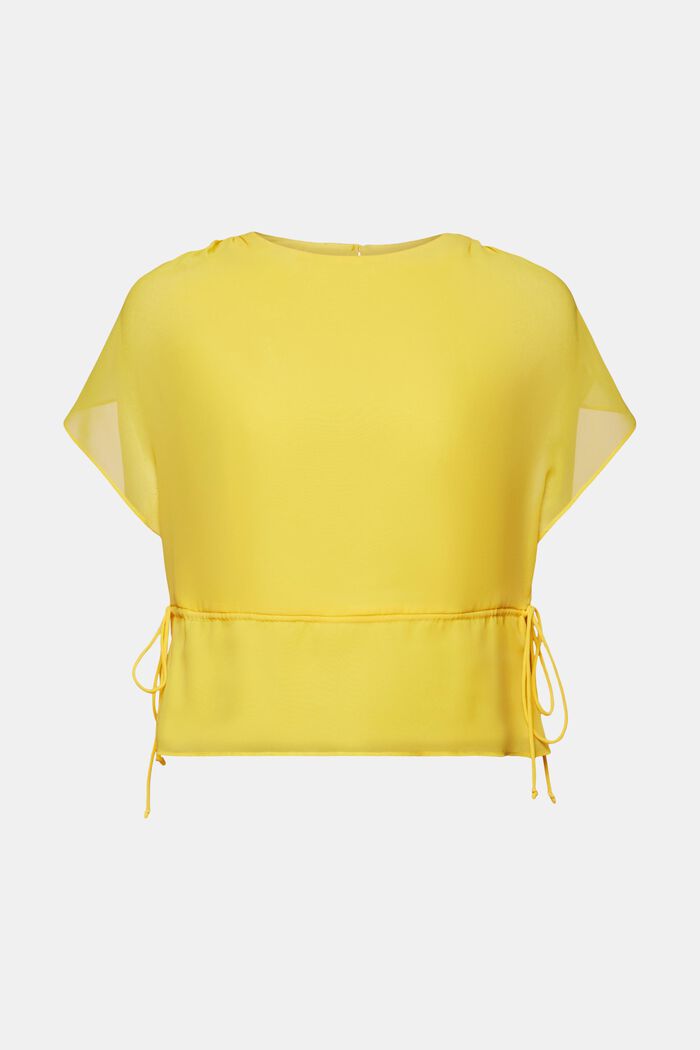 Chiffon blouse met tunnelkoord, YELLOW, detail image number 6