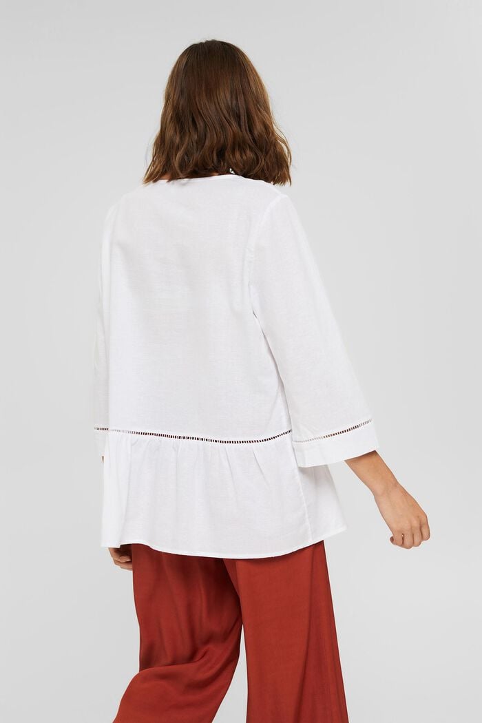 Met hennep: blouse met schootje, WHITE, detail image number 3