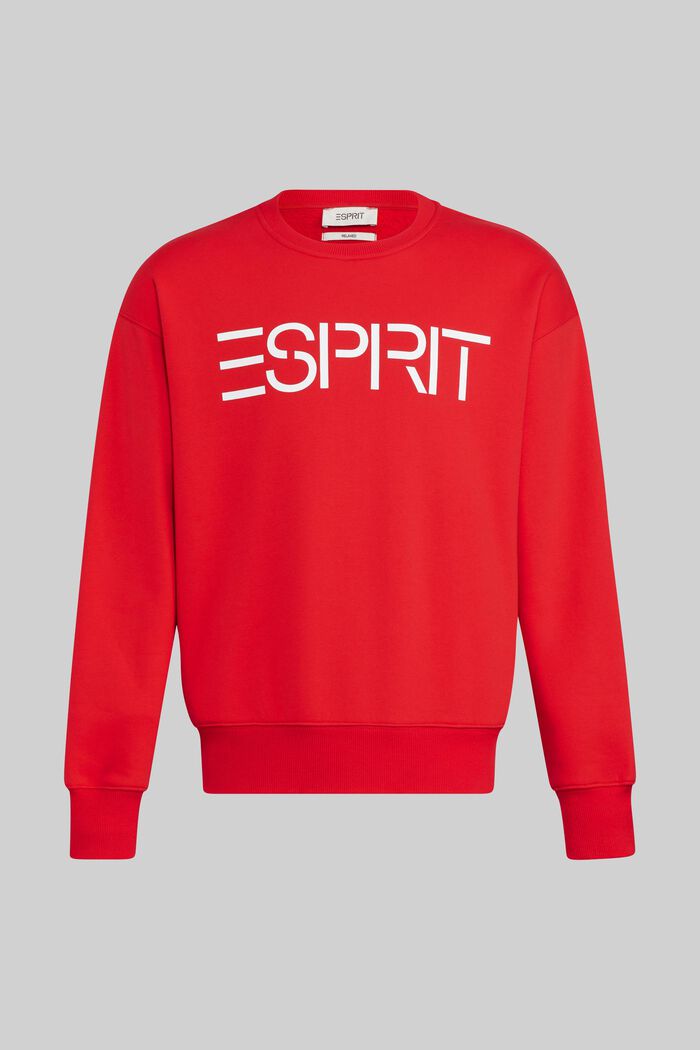 Uniseks sweatshirt met logoprint, RED, overview