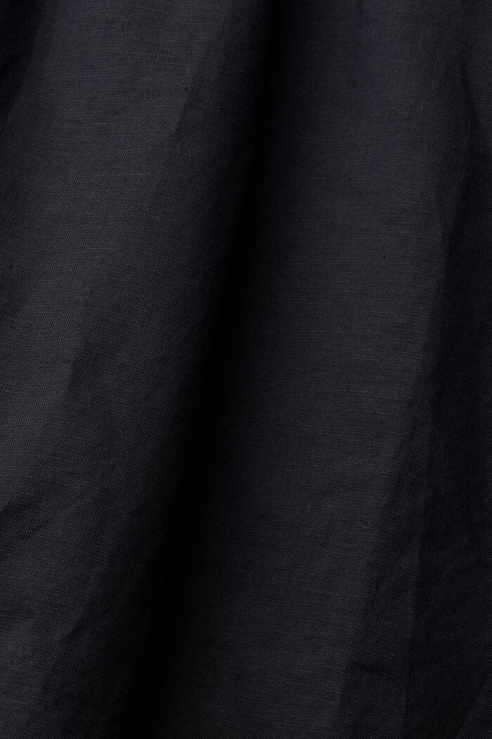 Jurk met uitgesneden achterpand van een linnenmix, BLACK, detail image number 4