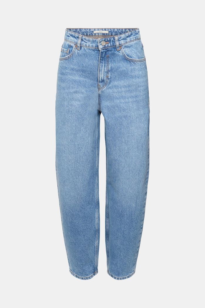 High-rise banana fit jeans, BLUE LIGHT WASHED, overview