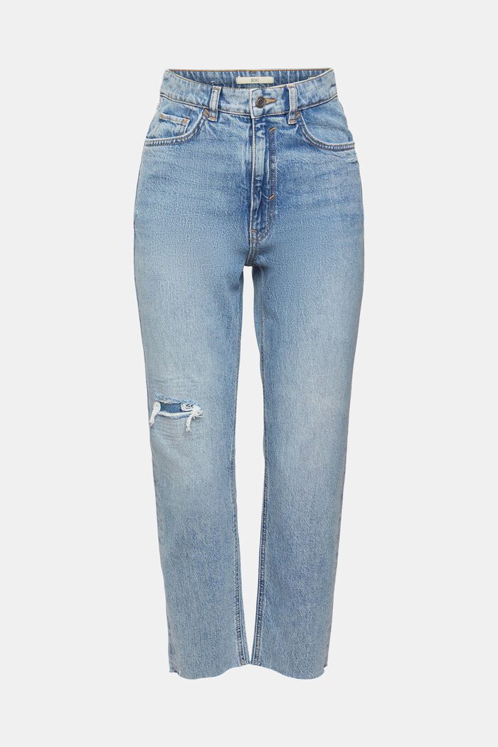 Slim fit jeans met knoopsluiting, BLUE MEDIUM WASHED, overview