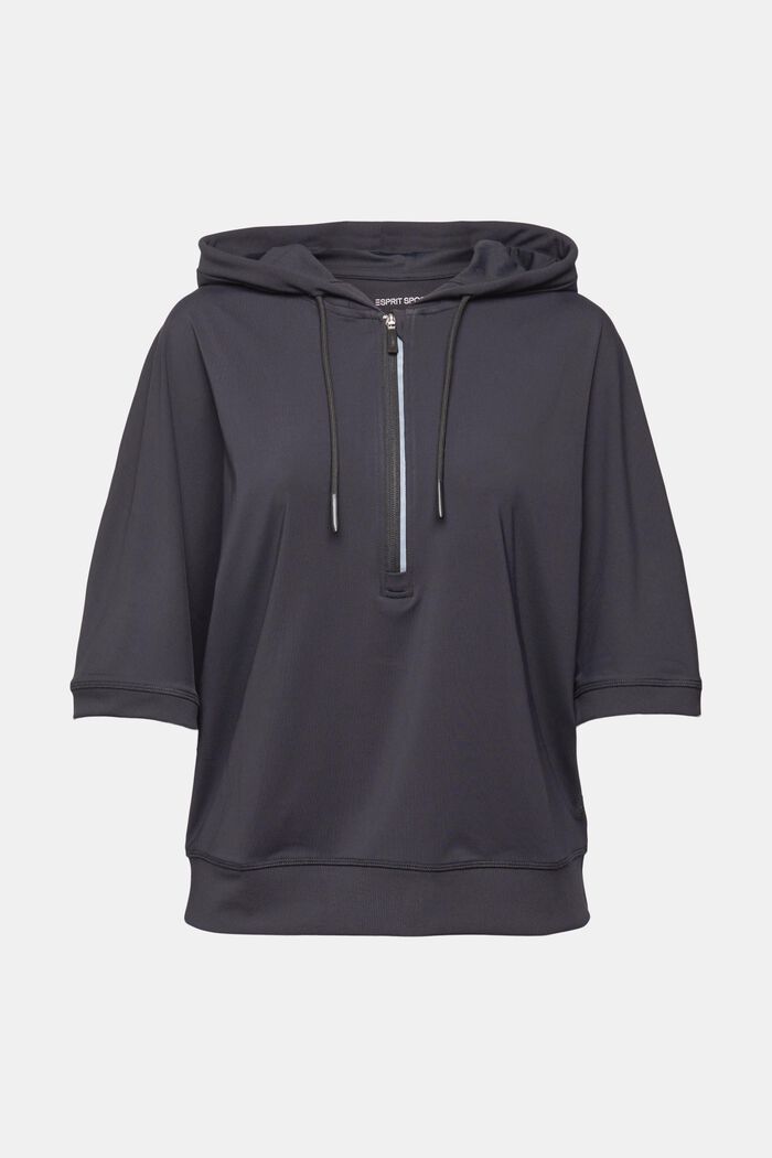 Relaxte hoodie met E-DRY, BLACK, overview
