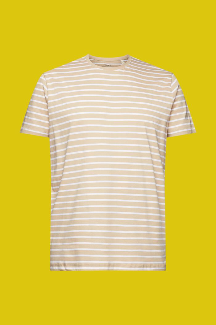 Gestreept jersey T-shirt, 100% katoen, SAND, detail image number 6