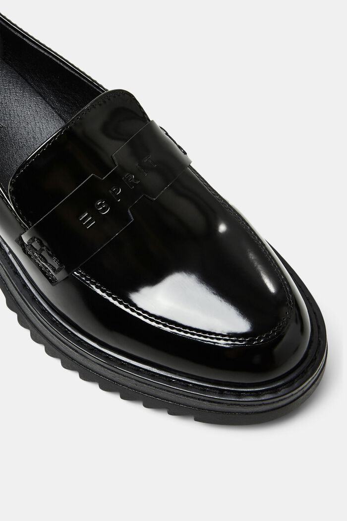 Stoere loafers van imitatieleer, BLACK, detail image number 3