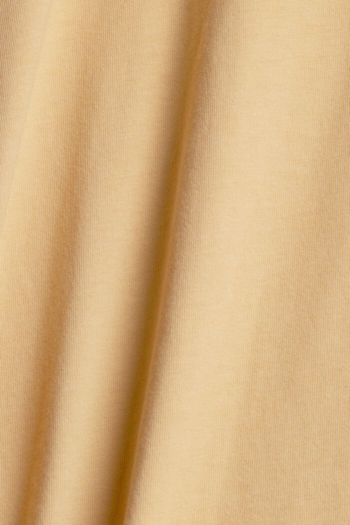 Jersey longsleeve met knopen, 100% katoen, SAND, detail image number 3