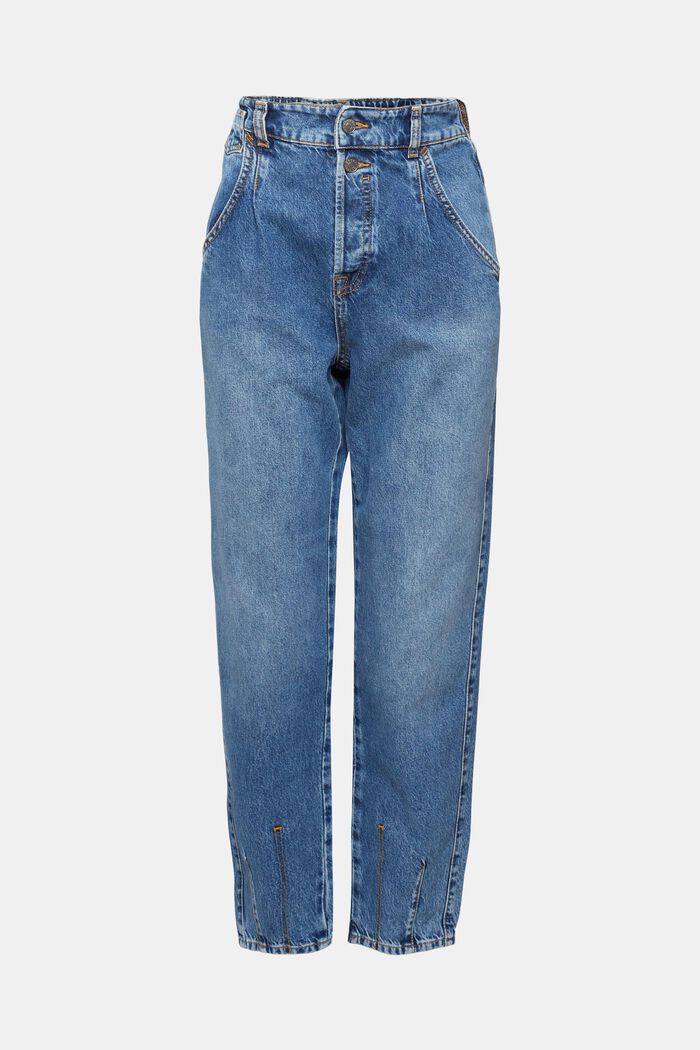 Jeans met hoge taille, BLUE MEDIUM WASHED, detail image number 7