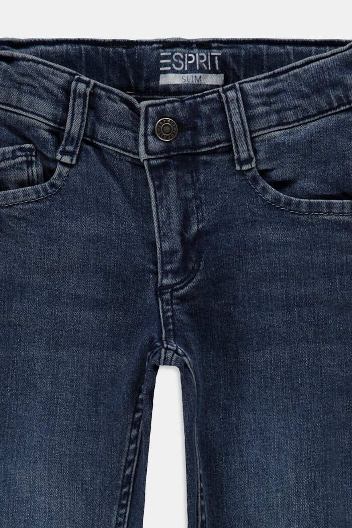 Gerecycled: jeans met splitten en een verstelbare band, BLUE DARK WASHED, detail image number 2