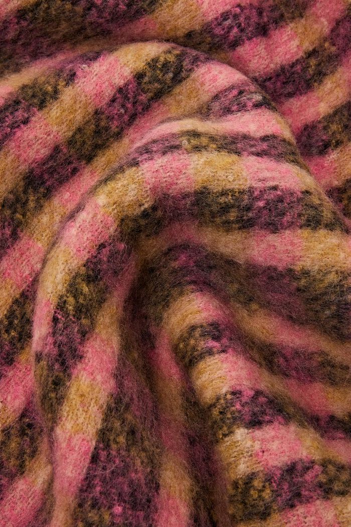 Grofgebreide oversized sjaal met ruiten, ANTHRACITE, detail image number 1