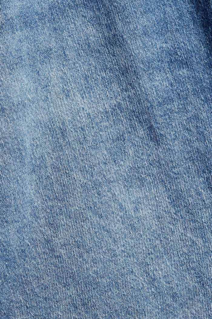Denim rok met elastiek van een mix van biologisch katoen, BLUE MEDIUM WASHED, detail image number 1