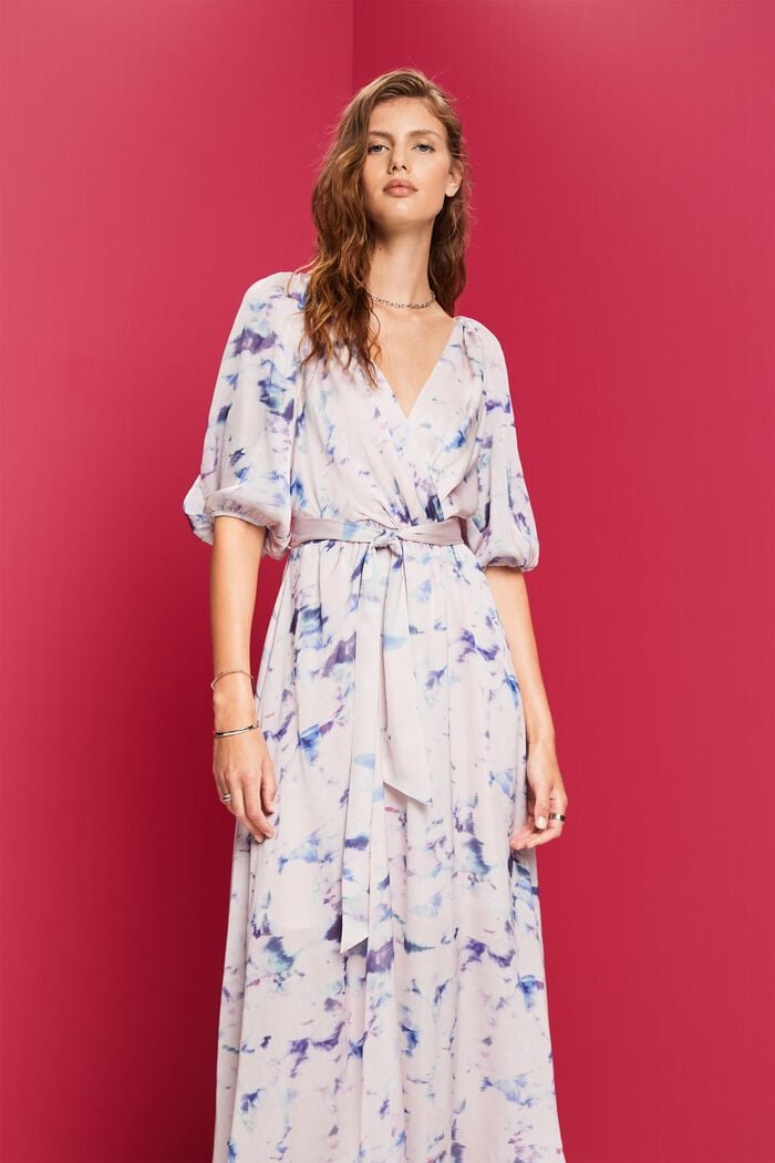 Midi-jurk met wikkeleffect, PASTEL PINK, detail image number 0