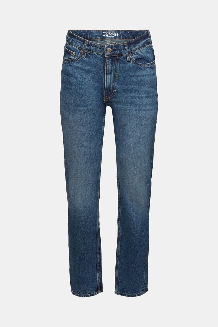Rechtlijnige jeans met middelhoge taille, BLUE LIGHT WASHED, detail image number 7