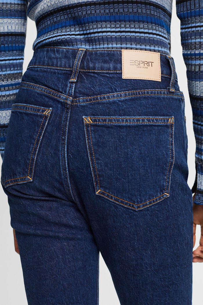 Retro slim jeans met hoge taille, BLUE MEDIUM WASHED, detail image number 4