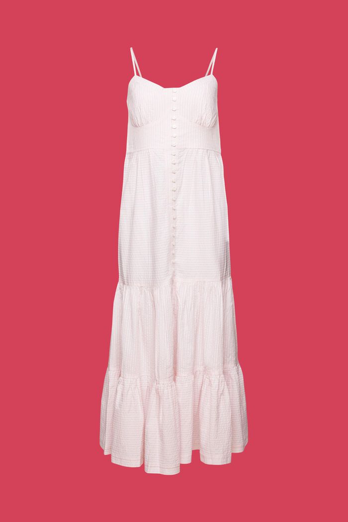 Gelaagde maxi-jurk met knopen aan de voorkant, LIGHT PINK, detail image number 6
