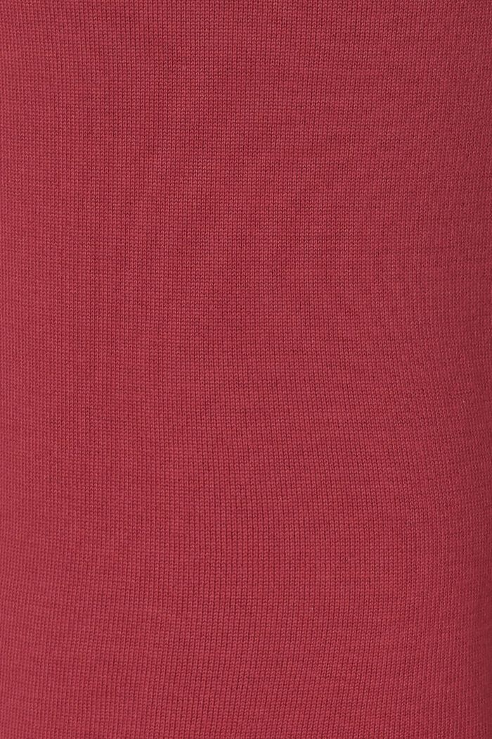 Gebreide midi-jurk met afneembare riem, DARK RED, detail image number 3