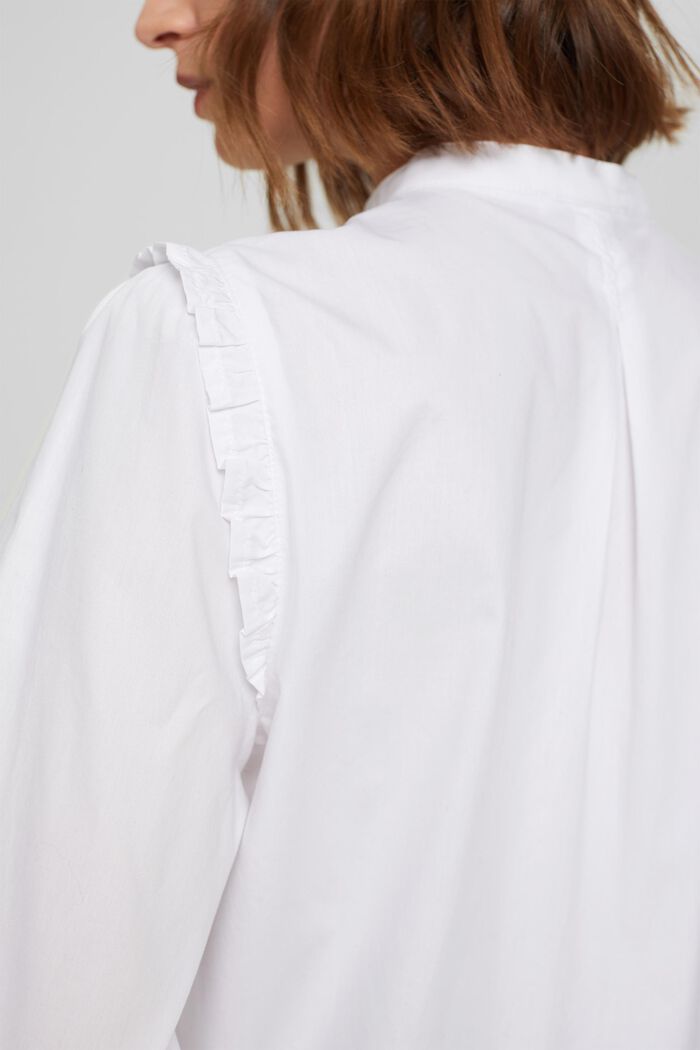 Overhemdblouse met ruches, WHITE, detail image number 2