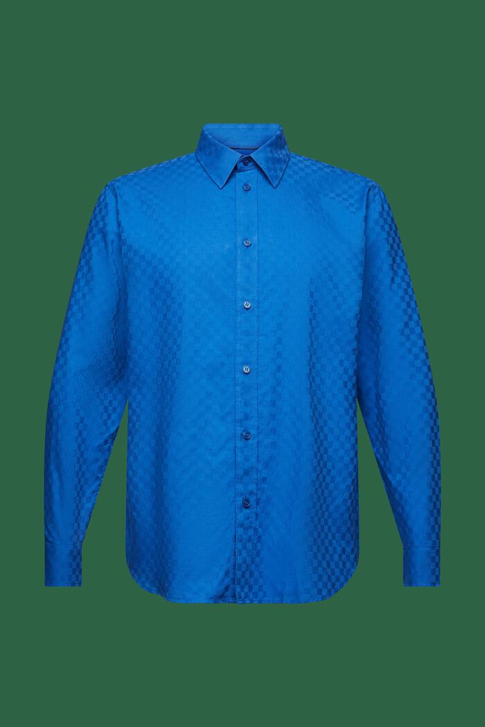 Overhemd van jacquardkatoen, BRIGHT BLUE, detail image number 8