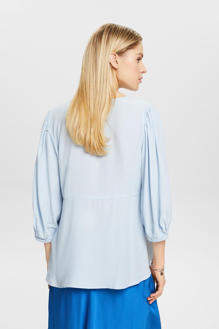 Crêpe blouse met gerimpelde mouwen, LIGHT BLUE, detail image number 2