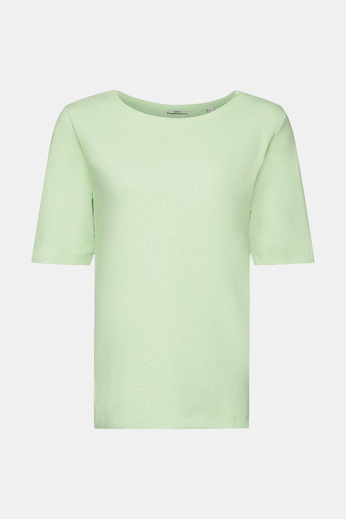 T-shirt van een linnenmix, CITRUS GREEN, detail image number 5