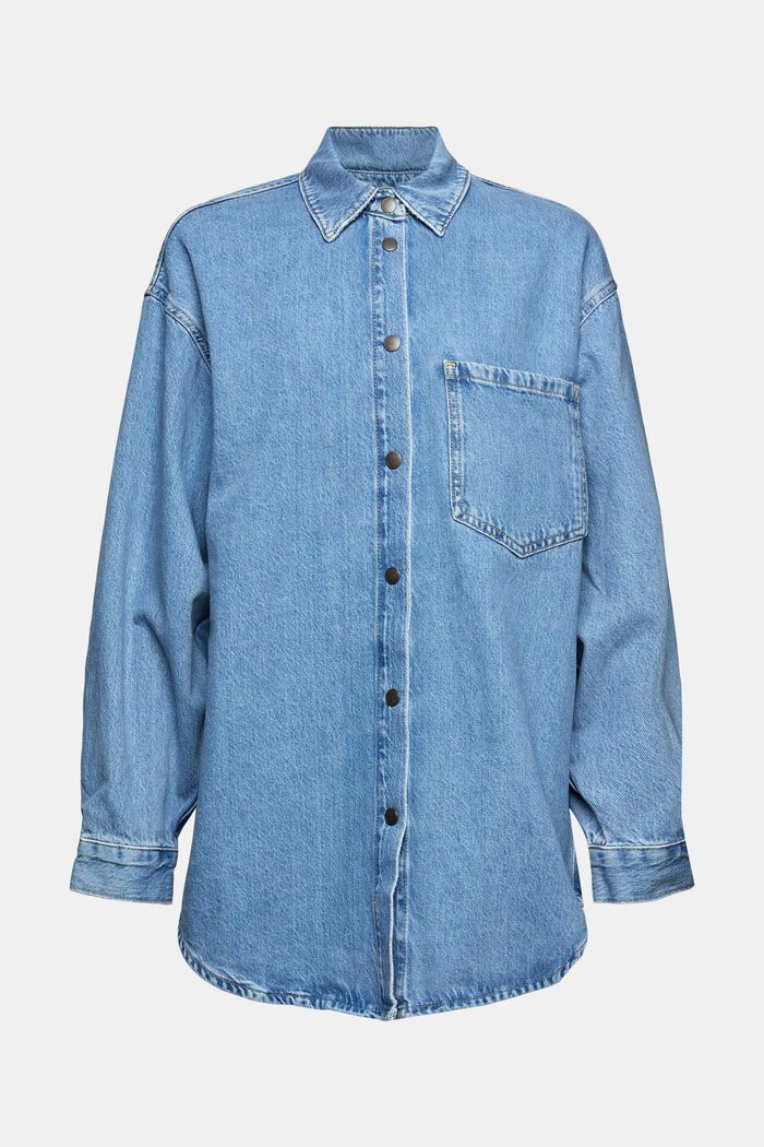 Denim blouse, BLUE MEDIUM WASHED, detail image number 6