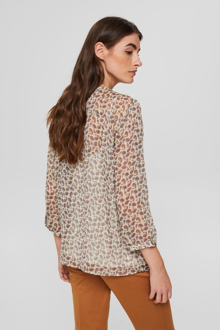 Chiffon blouse met paisleyprint en top, OFF WHITE, detail image number 3