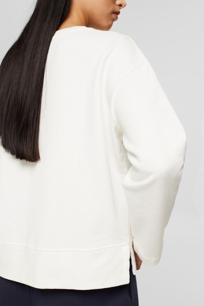 Sweatshirt van zuiver katoen, OFF WHITE, detail image number 2