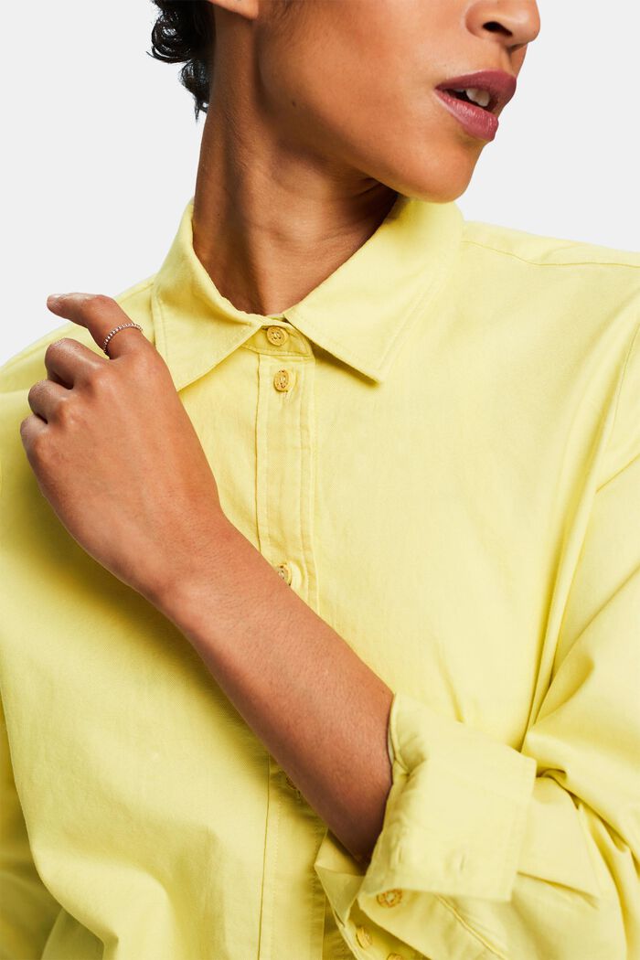Oxford overhemdblouse, LIME YELLOW, detail image number 3