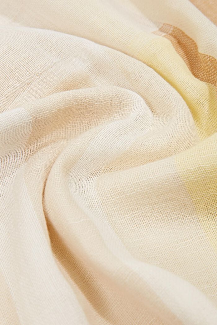 Gestreepte sjaal van biologisch katoen, OFF WHITE, detail image number 2