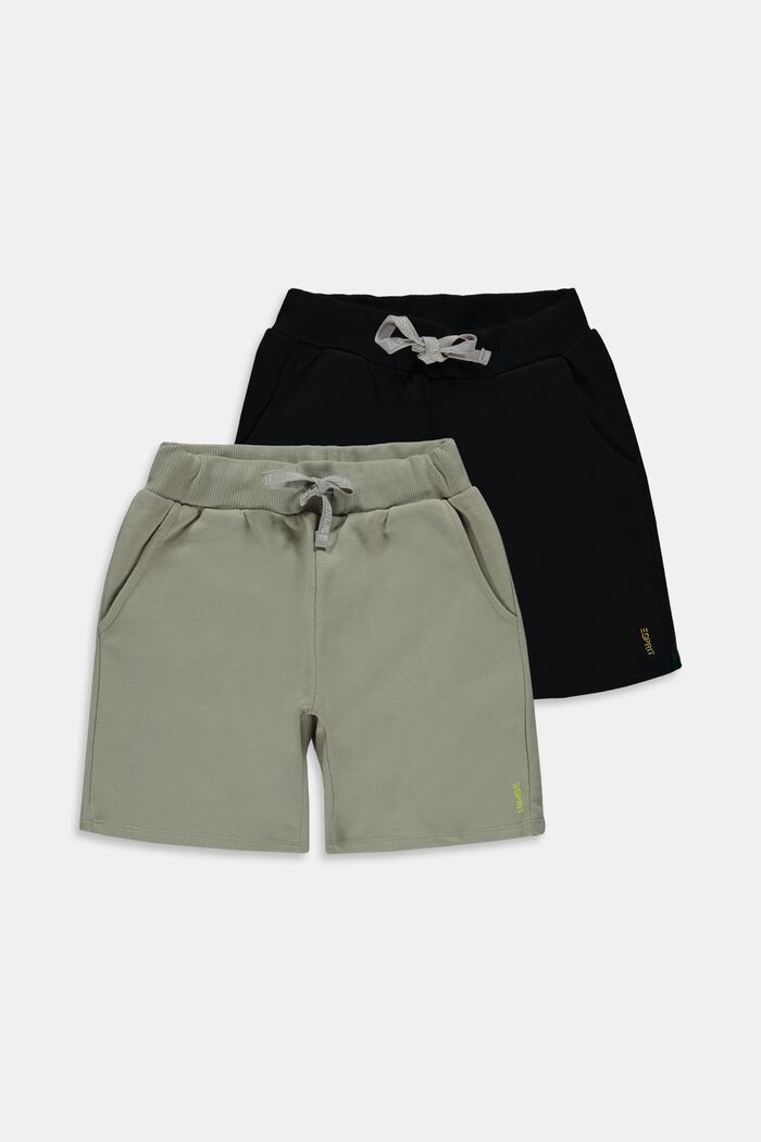 Set van 2 shorts van sweatmateriaal, DUSTY GREEN, detail image number 0