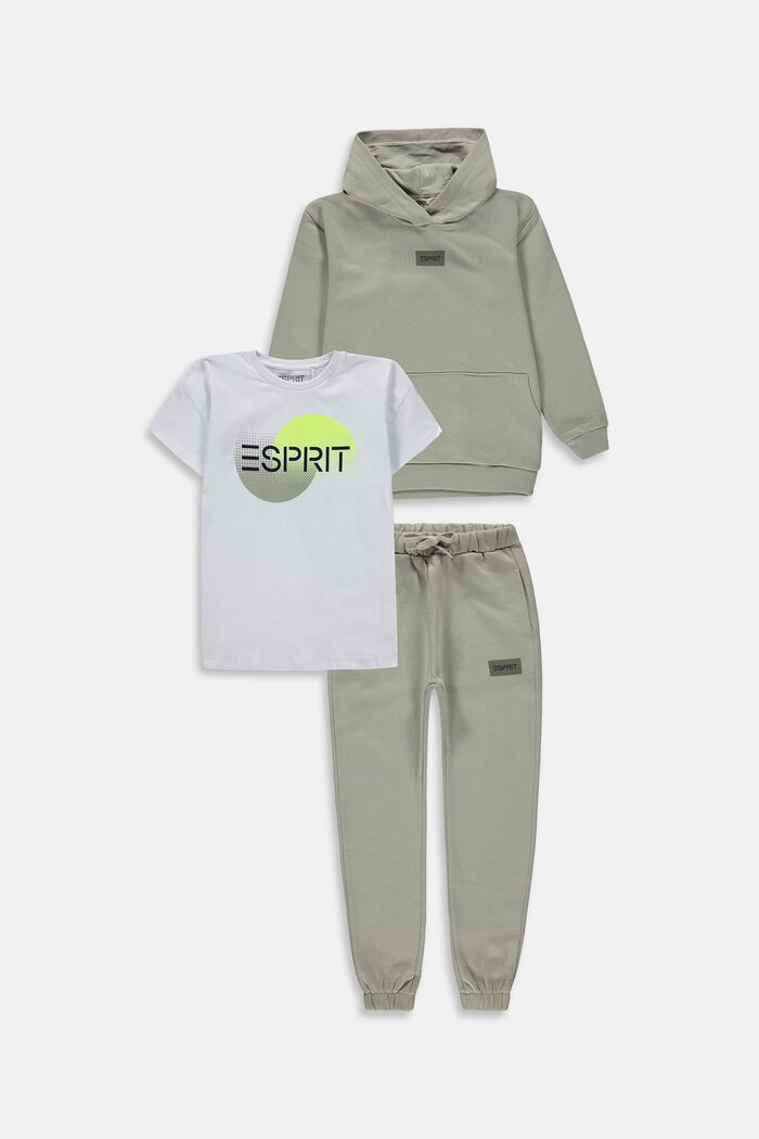 Combiset: hoodie, T-shirt en joggingbroek, DUSTY GREEN, detail image number 0