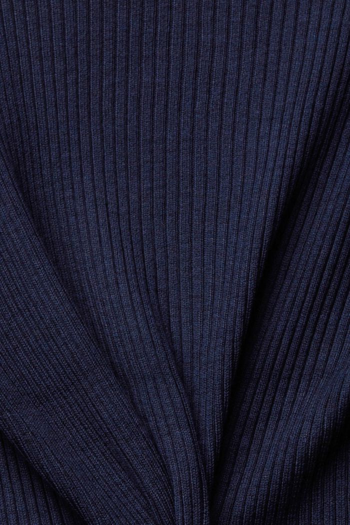 Ribgebreid vest met een asymmetrische zoom, NAVY, detail image number 1