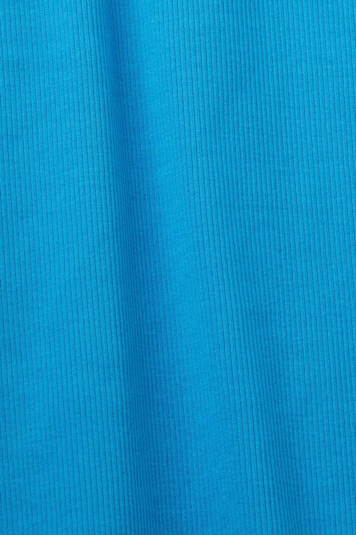 Geribde jersey tanktop van stretchkatoen, BLUE, detail image number 5
