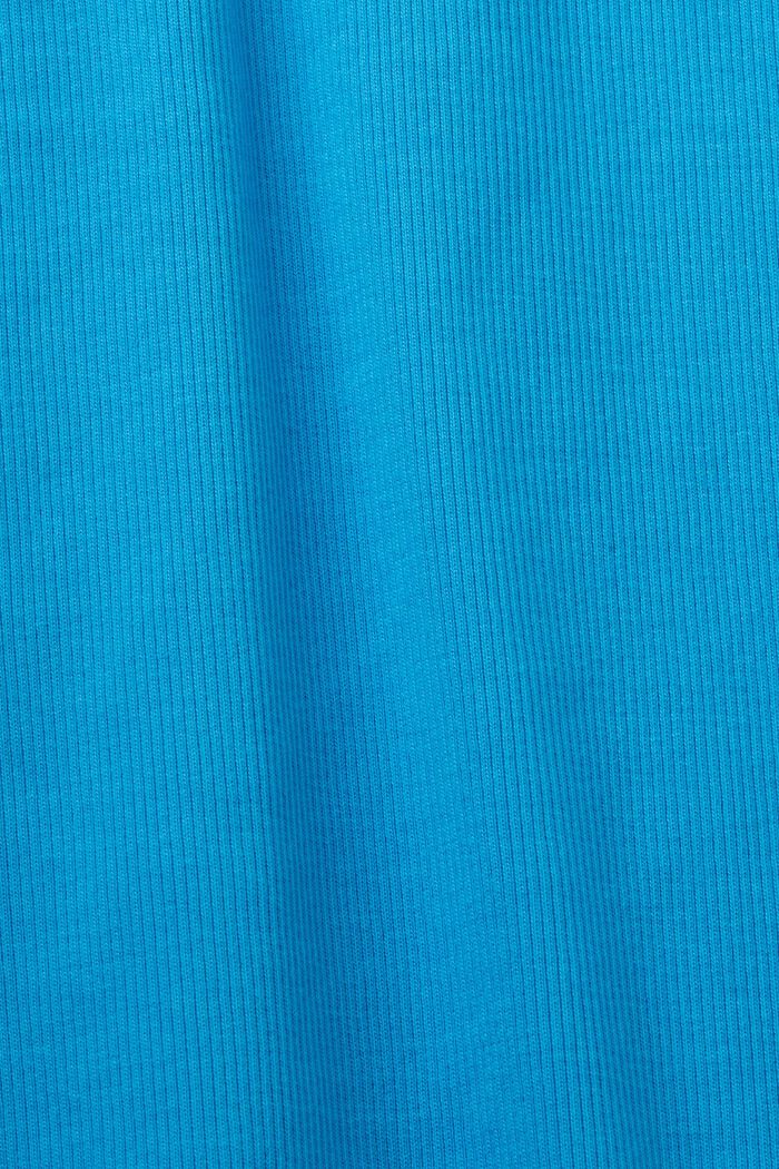 Geribde jersey tanktop van stretchkatoen, BLUE, detail image number 5