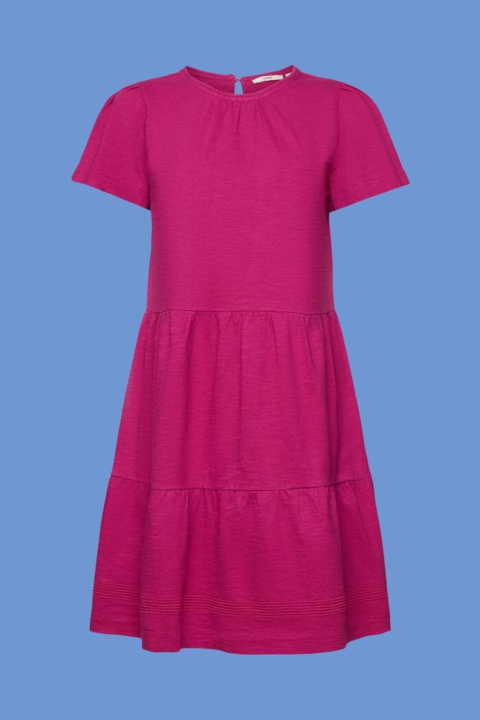 Korte jersey jurk, 100% katoen, DARK PINK, detail image number 5