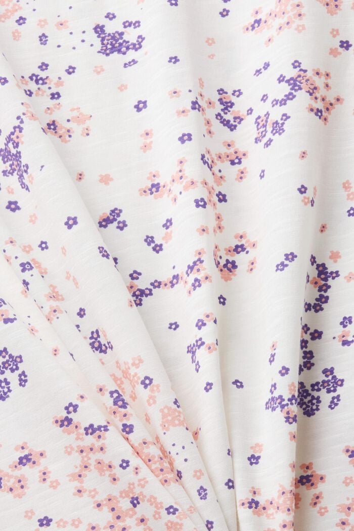 Katoenen shirt met bloemenprint, OFF WHITE, detail image number 4