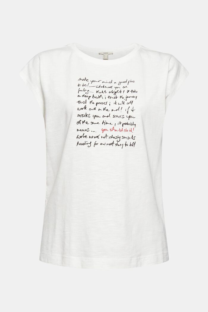 Shirt met print en organic cotton, OFF WHITE, detail image number 5