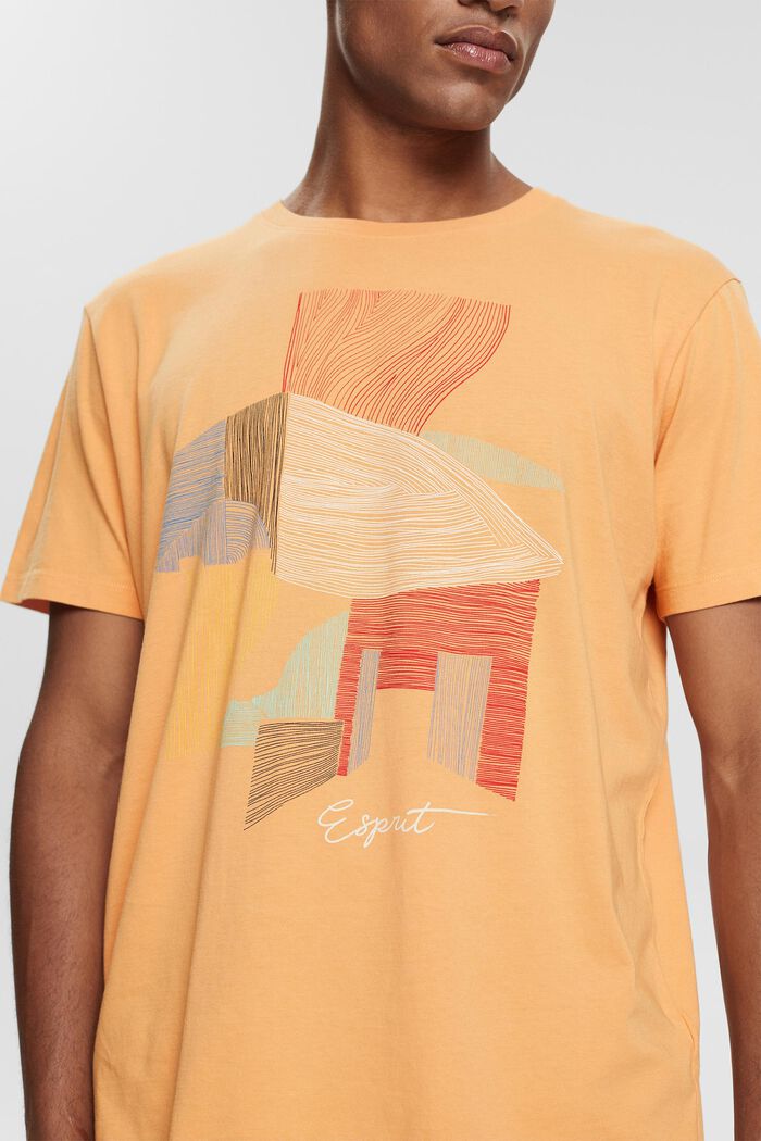 Jersey T-shirt met print op de voorkant, PEACH, detail image number 2
