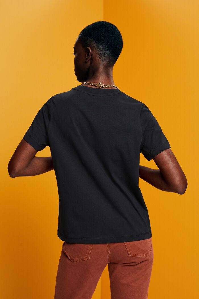 Loose fit T-shirt, 100% katoen, BLACK, detail image number 3