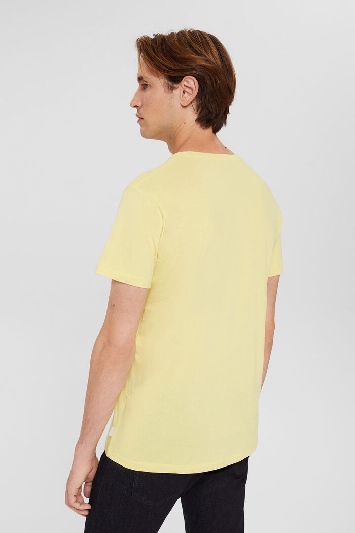 Jersey T-shirt van katoen, YELLOW, detail image number 3