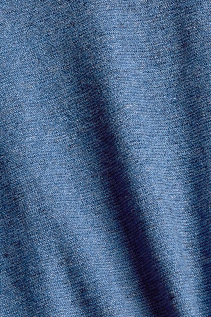 Met linnen: gemêleerde trui, BLUE, detail image number 4