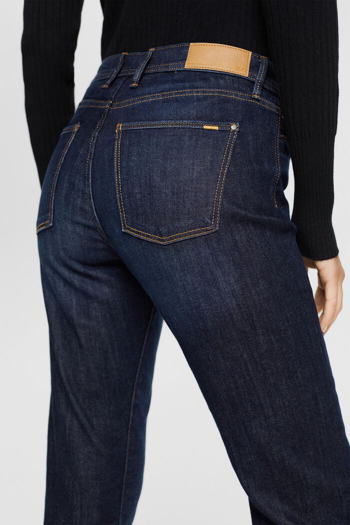Jeans met rechte pijpen en stretch, BLUE DARK WASHED, detail image number 3