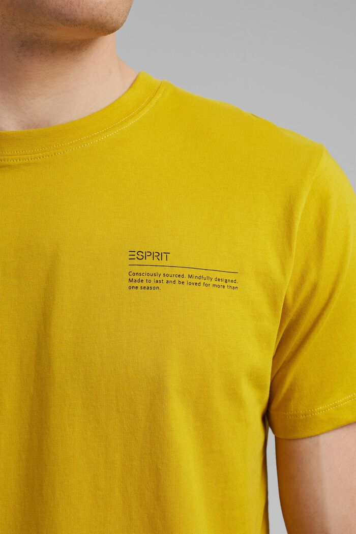 Jersey T-shirt met print, 100% biologisch katoen, YELLOW, detail image number 1